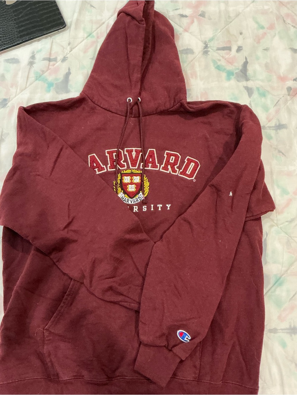 Harvard University Champion Maroon Pullover Hoodie - Men's Sweater